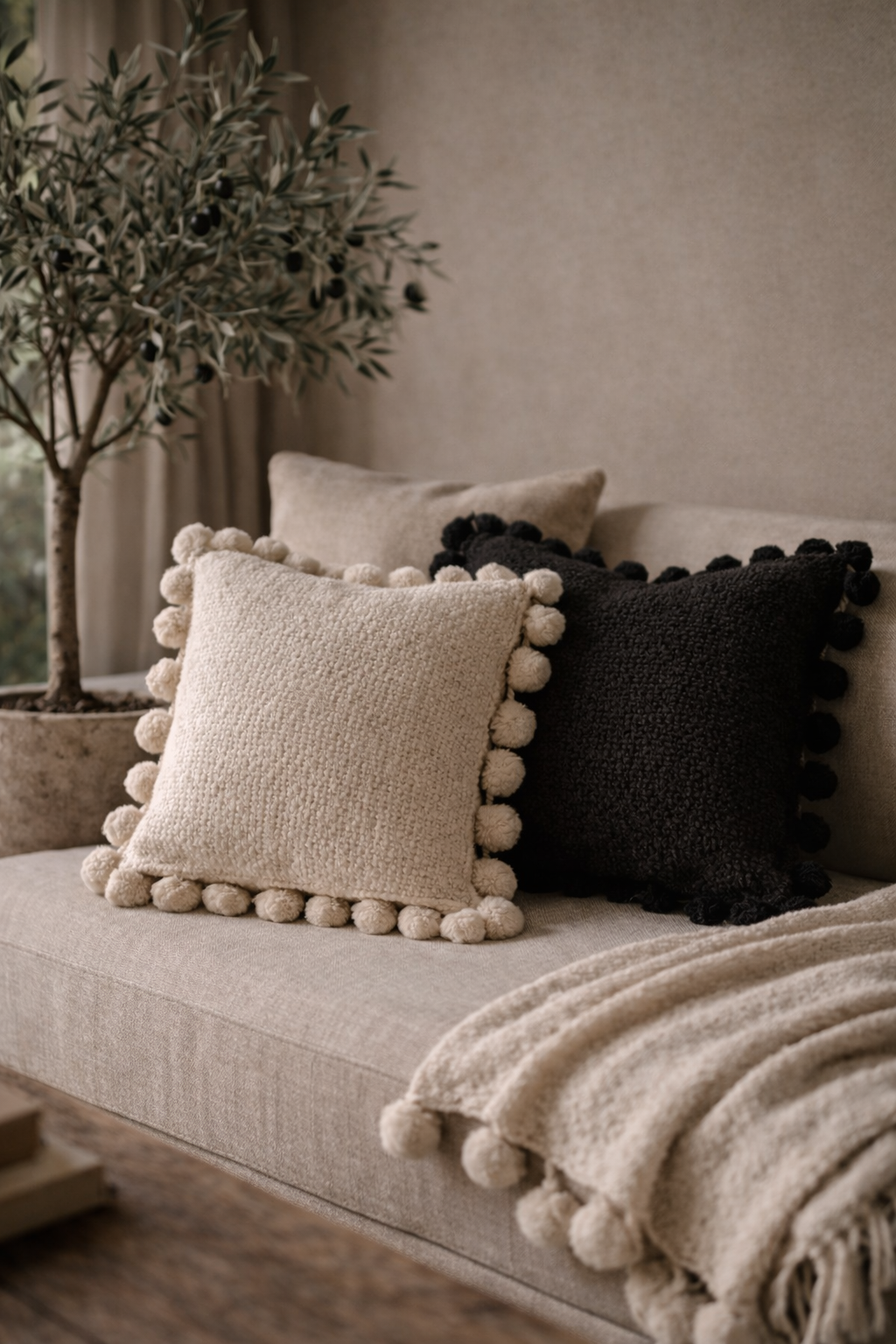 Textured Cushion — Black