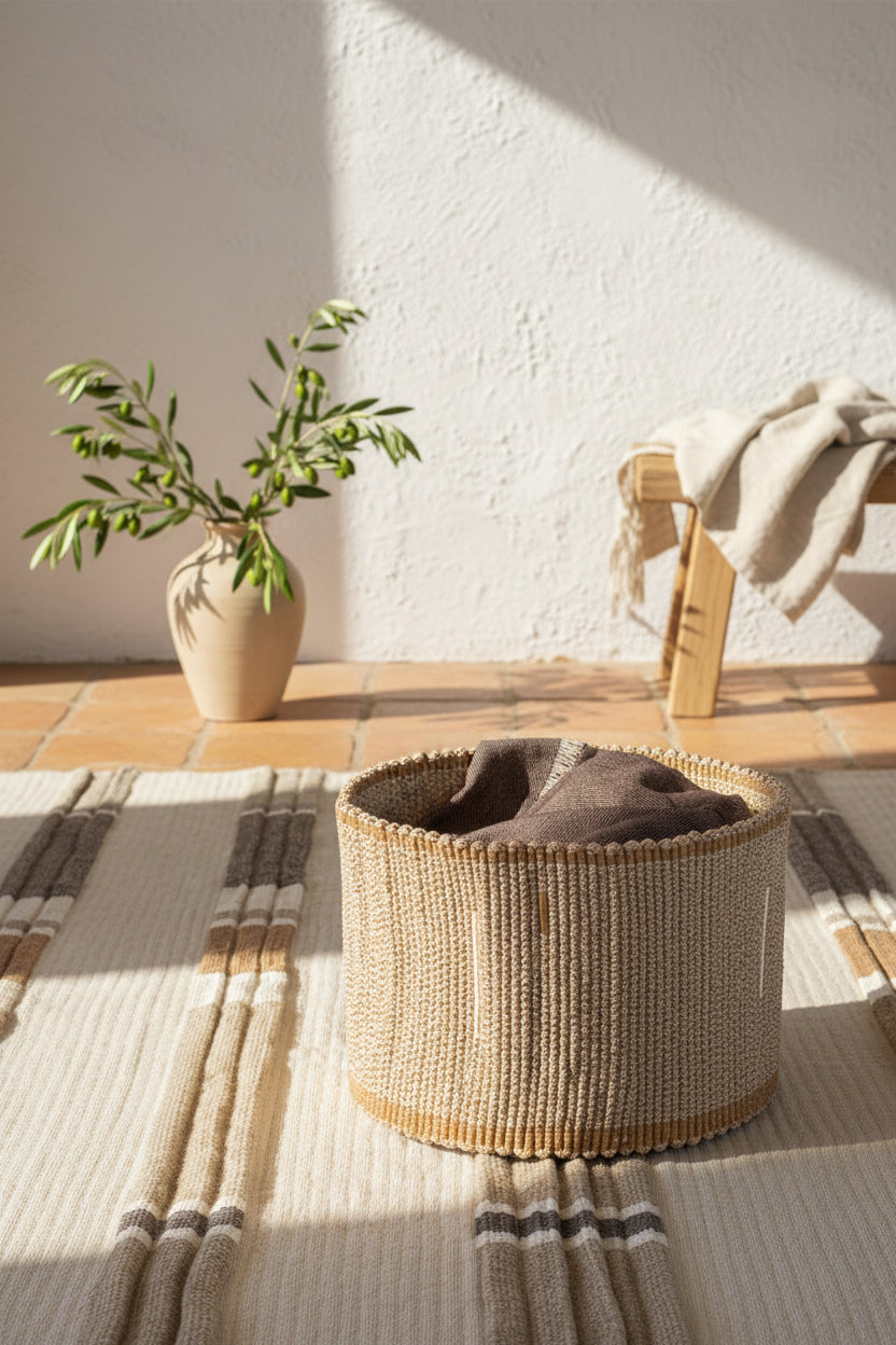 Handwoven Basket – Vertical Natural