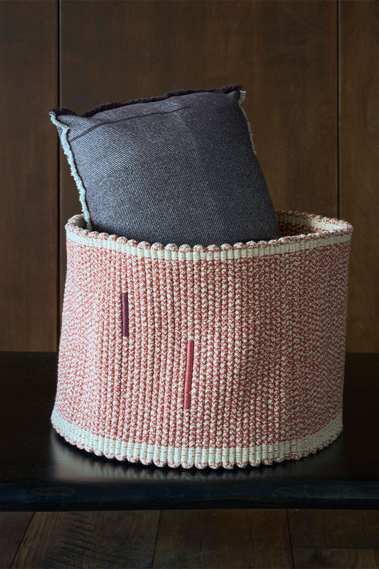 Handwoven Basket – Vertical Terracotta