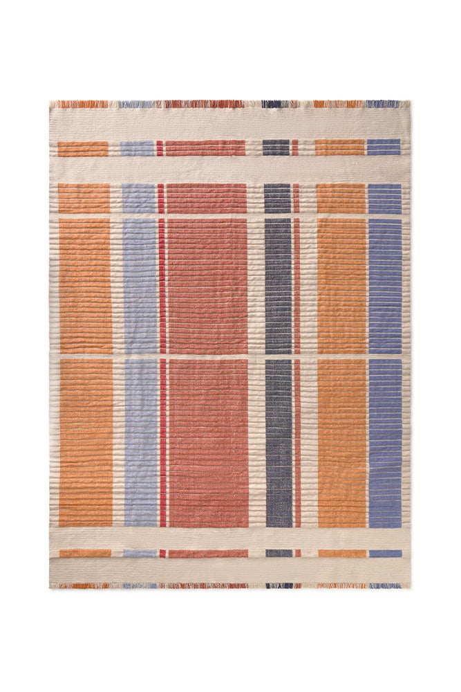 Tapis Tissé Main - Colonnes Multicolores