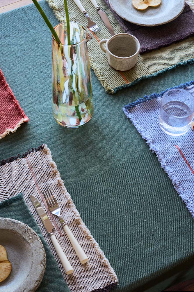 SAÏA Vertical Tablecloth – Duck Green